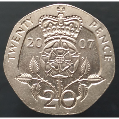 20 пенсов 2007 Великобритания из оборота