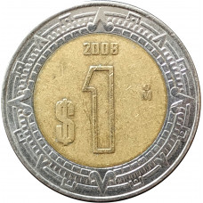 1 песо 2008 Мексика из оборота