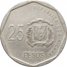25 песо 2008 Доминикана из оборота