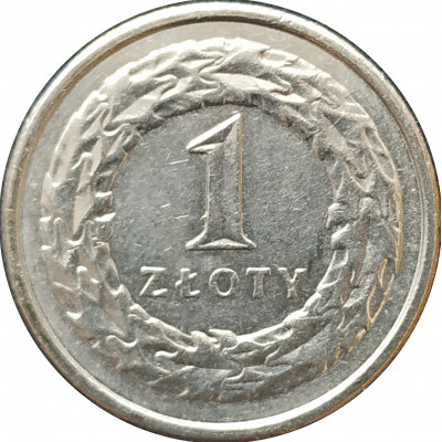 1 злотый 2009 Польша из оборота