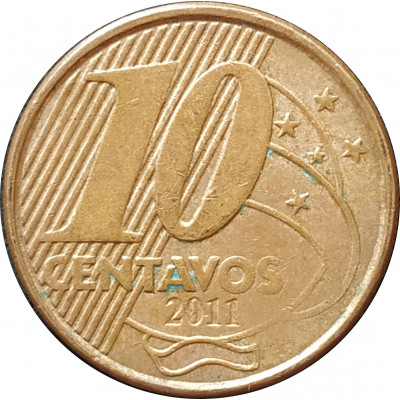 10 сентаво 2011 Бразилия из оборота 10 сентаво 2011 Бразилия из оборота