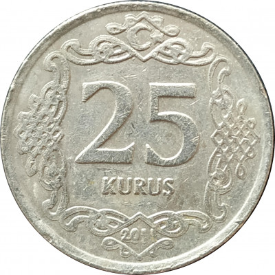 25 курушей 2011 Турция из оборота 25 курушей 2011 Турция из оборота