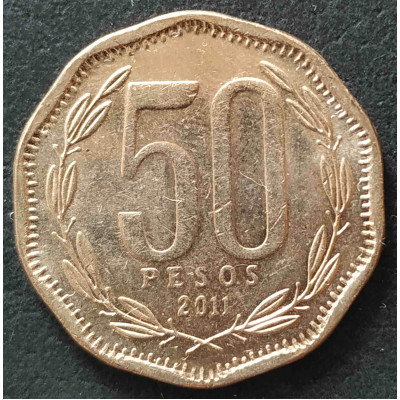 50 песо 2011 Чили из оборота 50 песо 2011 Чили из оборота