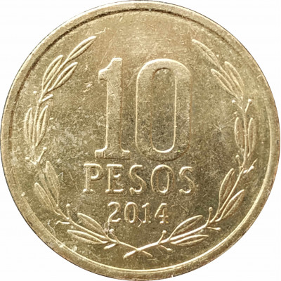 10 песо 2014 Чили So из оборота 10 песо 2014 Чили So из оборота