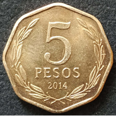 5 песо 2014 Чили из оборота