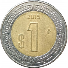 1 песо 2015 Мексика из оборота