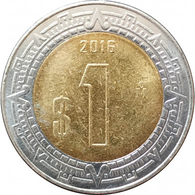 1 песо 2016 Мексика из оборота