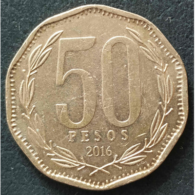 50 песо 2016 Чили из оборота 50 песо 2016 Чили из оборота
